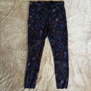 Lululemon Fast and Free 3/4 length  Floral Patterned Leggings